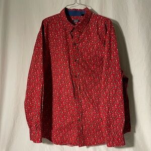 Santa’s going surfing Red Floral Men's Izod Shirt